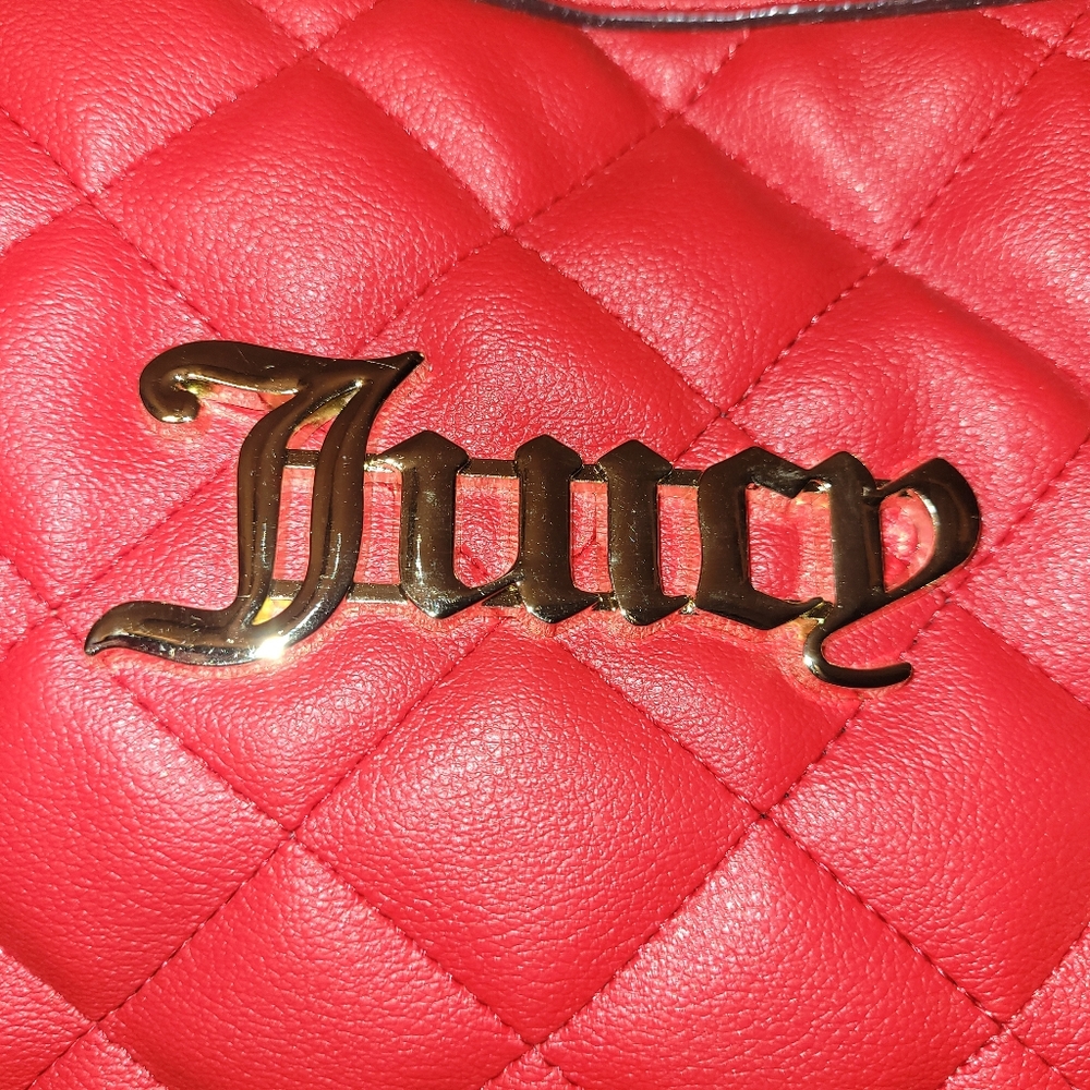Tomato Red Juicy Couture Quilted Purse - Picture 2 of 9